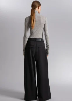 Cheap Langaermet Ulden Rullekrave Top Kvinder Strik