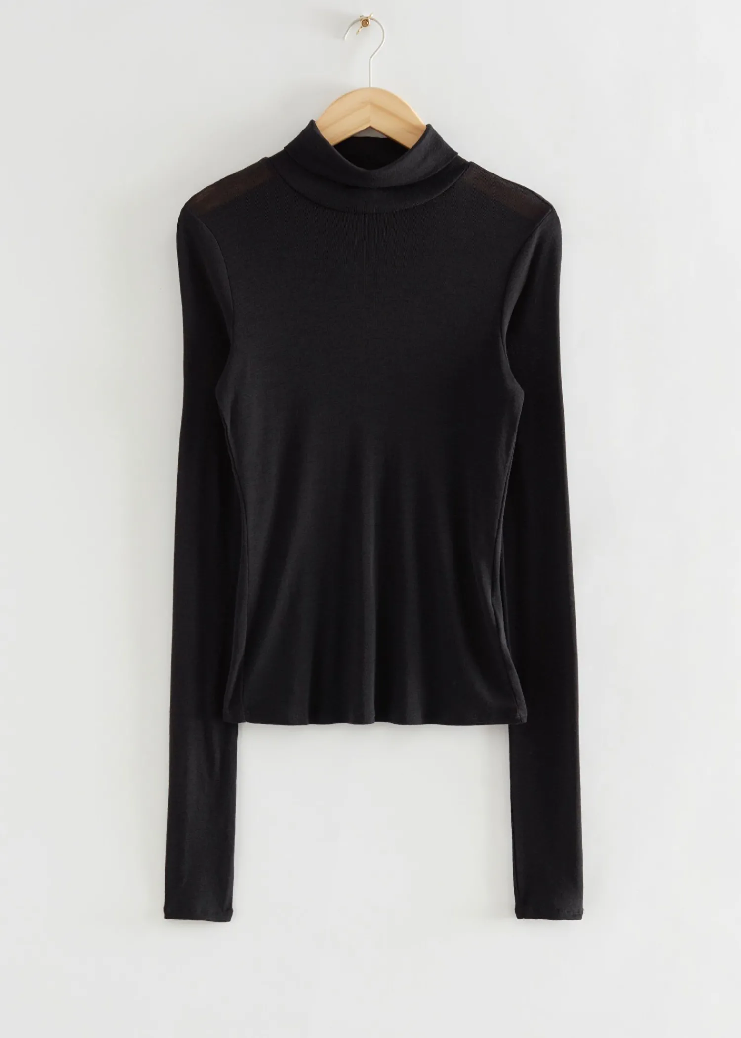 Best Langaermet Ulden Rullekrave Top Kvinder Strik