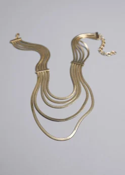 Clearance Layered Snake-Chain Halskaede Kvinder Halskaeder