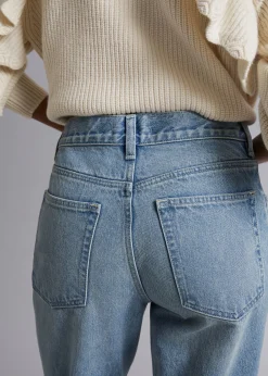 Best Sale Lige Flossede Jeans Kvinder Denim