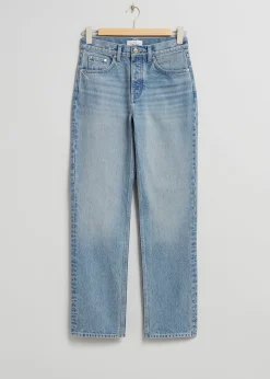 Best Sale Lige Flossede Jeans Kvinder Denim