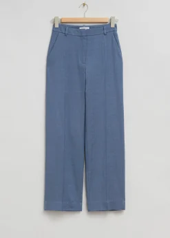 Hot Lige Mid-Talje Pressefoldebukser Kvinder Sæt Og Dragter