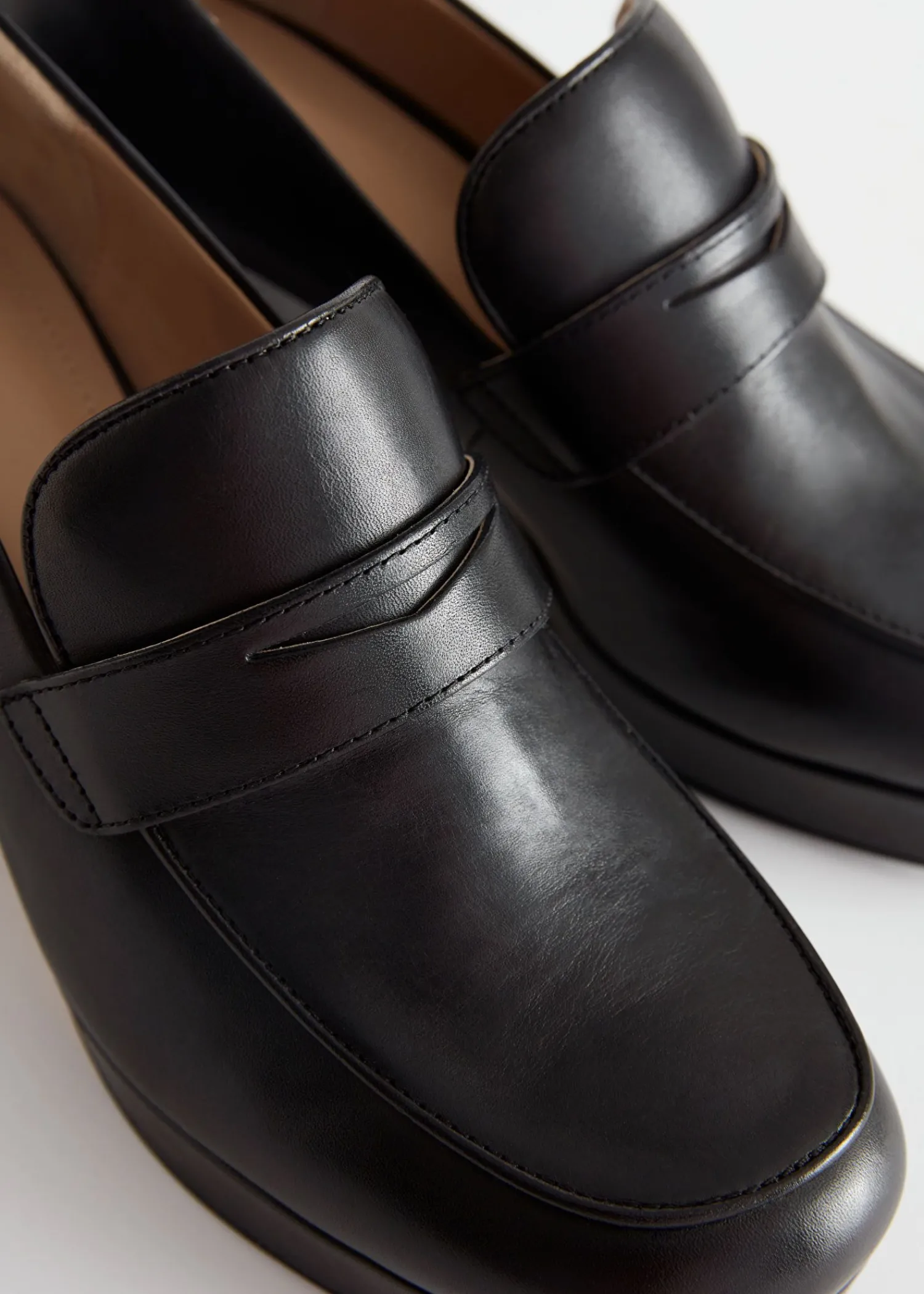 New Loafers I Laeder Med Blokhael Kvinder Pumper