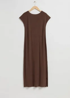 Cheap Loose-Fit Cupro Jerseykjole Kvinder Kjoler