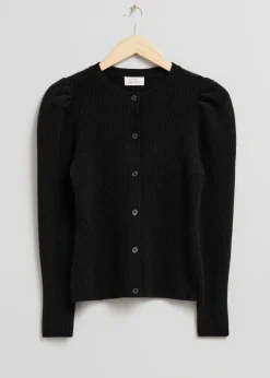 Best Sale Merino Puffaermet Cardigan Kvinder Strik