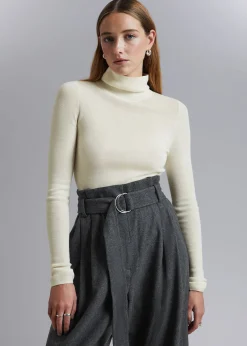 Outlet Merino Rullekravetroje Kvinder Toppe