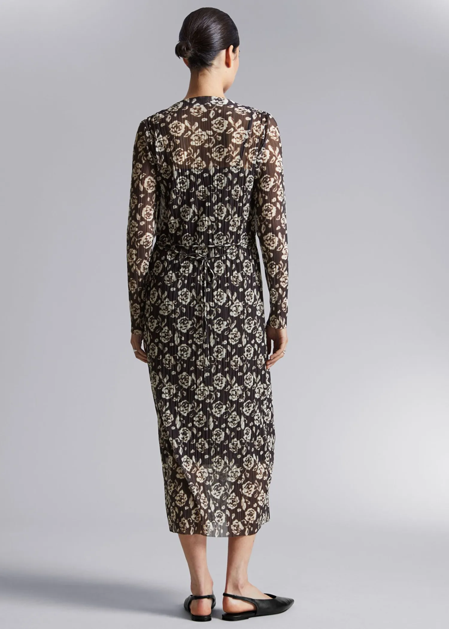 Shop Midi Mock Neck Mesh Kjole Kvinder Kjoler