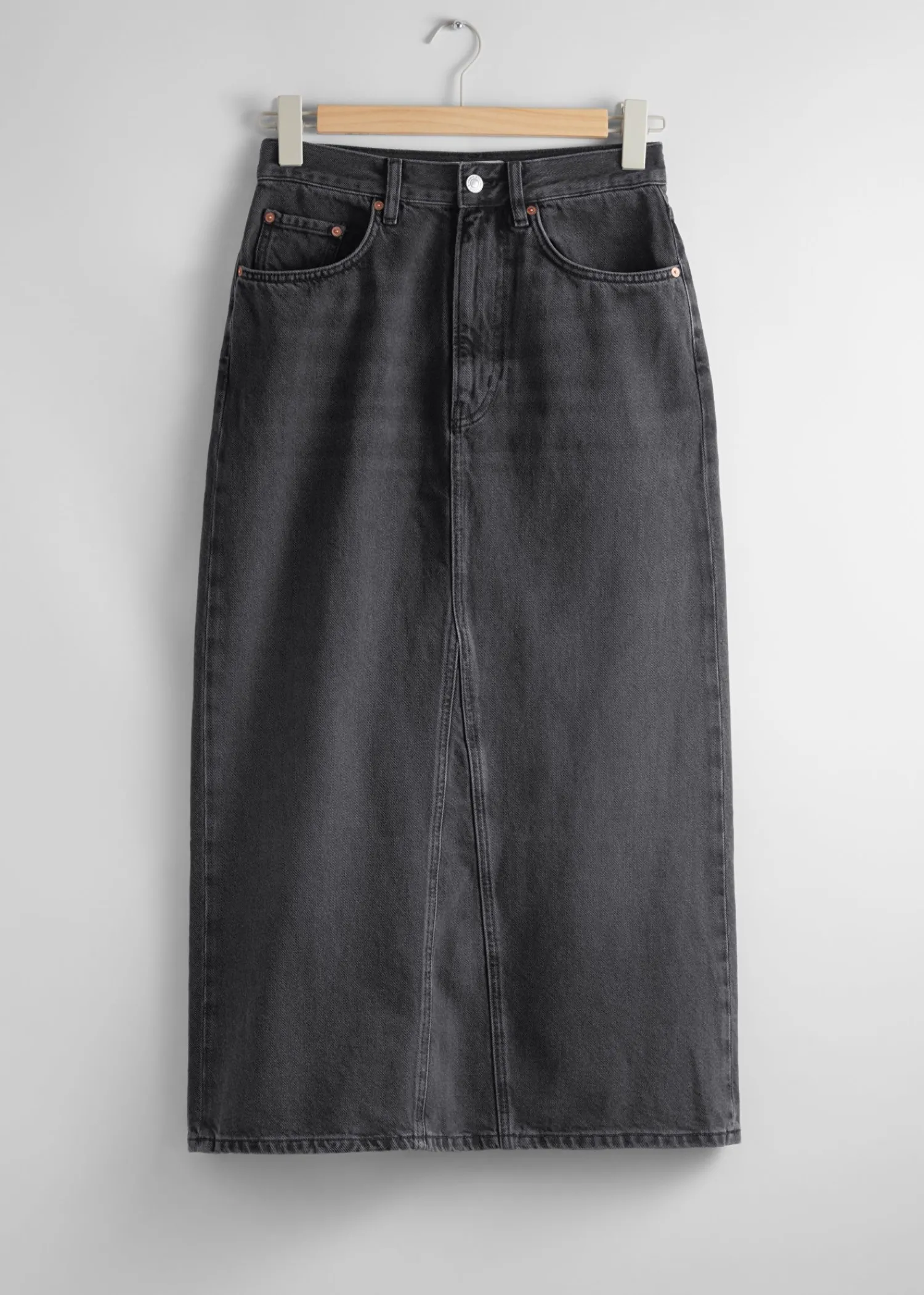New Midi Nederdel I Denim Kvinder Denim