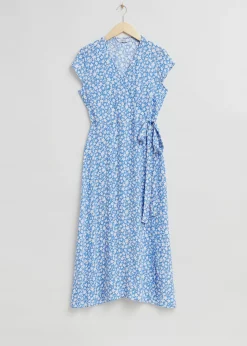 Cheap Midi Sla Om Kjole Med Tryk Kvinder Kjoler