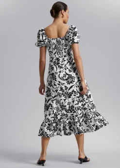 Shop Midikjole I Pufaermet Hor Kvinder Kjoler