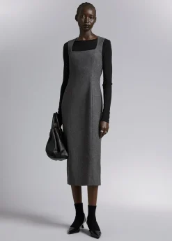 Sale Midikjole I Uld Uden Aermer Kvinder Kjoler