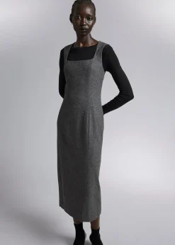 Sale Midikjole I Uld Uden Aermer Kvinder Kjoler