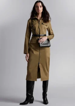 Cheap Midi-Kjole Med Baelte Kvinder Kjoler