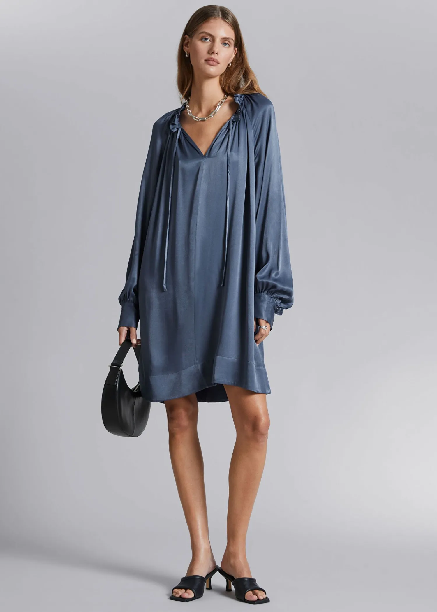 Store Midikjole Med Bindeband Kvinder Kjoler