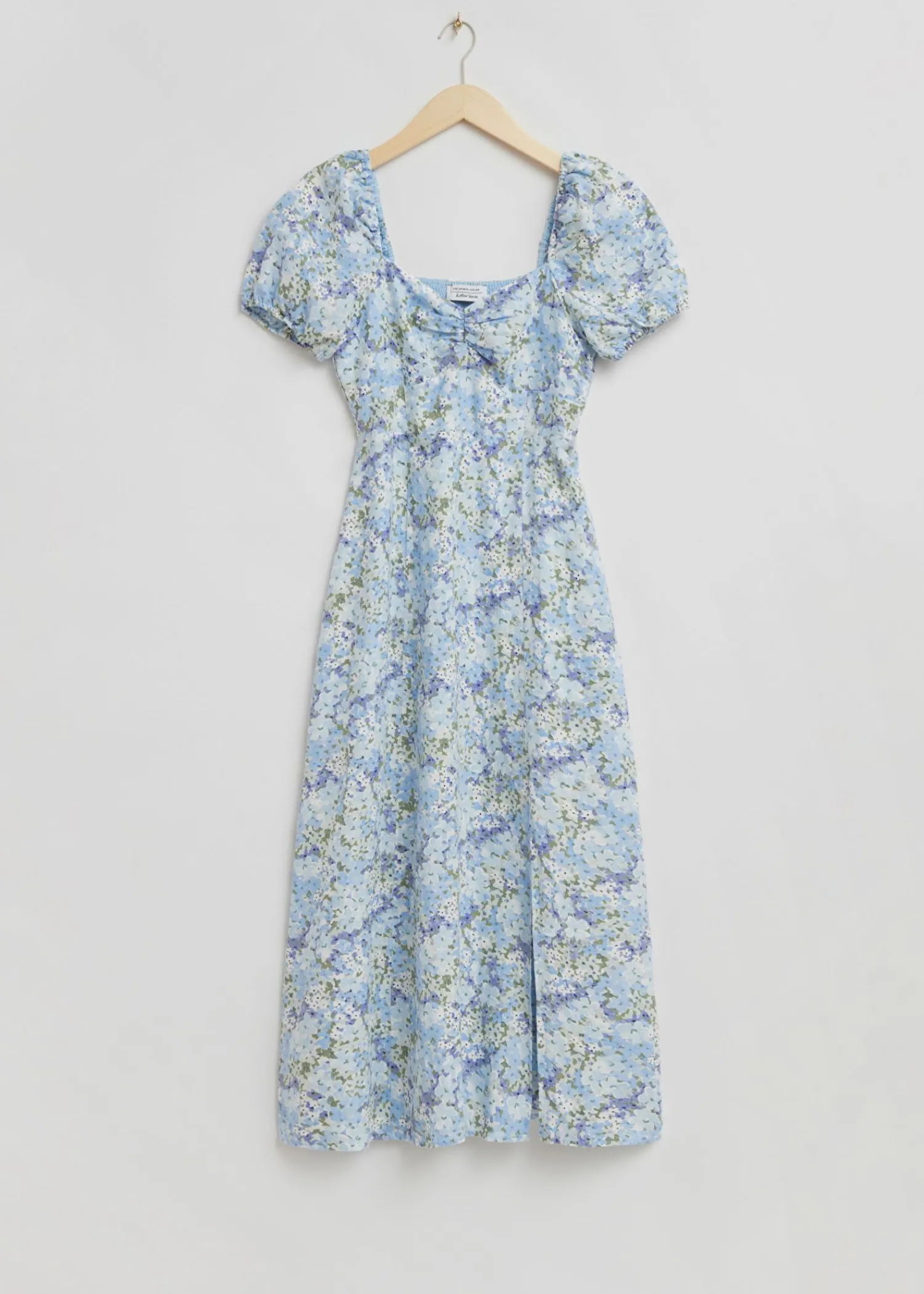 Clearance Midikjole Med Pufaermer Kvinder Kjoler