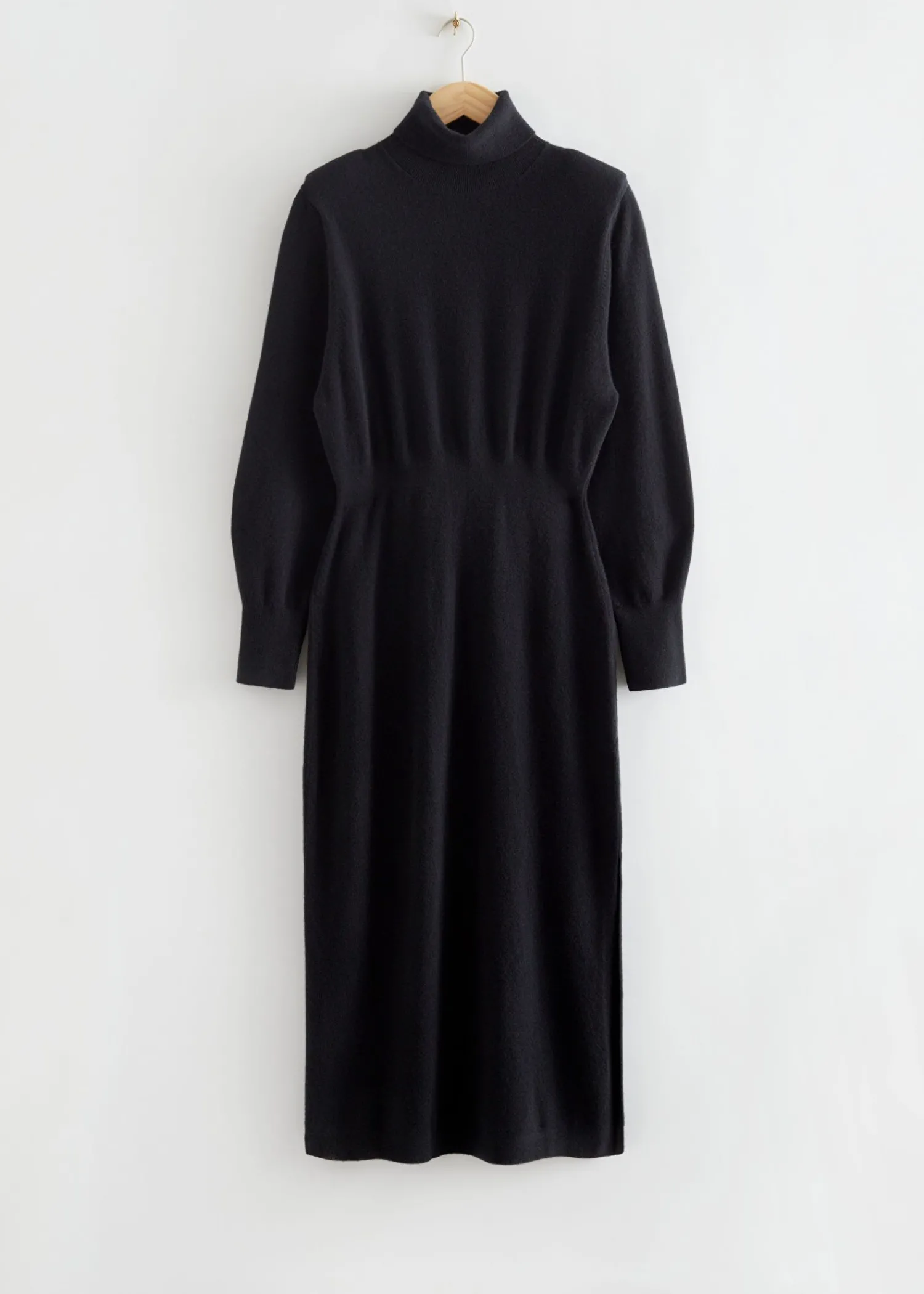 Online Midi-Kjole Med Rullekrave Kvinder Kjoler