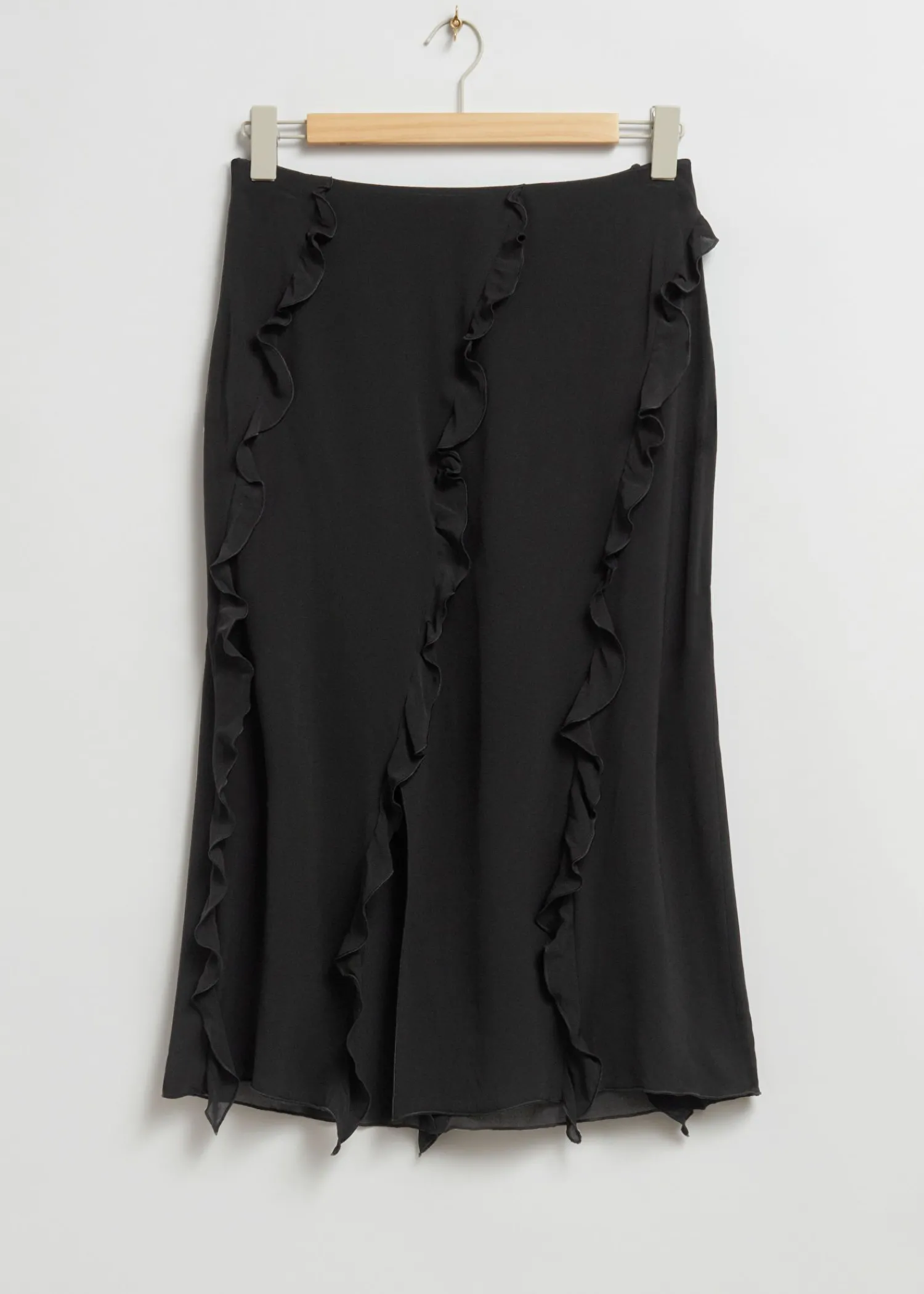 Outlet Midi-Nederdel Med Flaeser Kvinder Nederdele