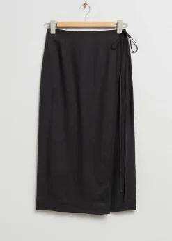 Best Midi-Omslagsnederdel Med Hoj Talje Kvinder Nederdele