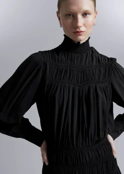 Fashion Minikjole Med Smockhals Kvinder Kjoler