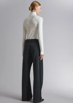 Outlet Mock Neck Jacquard Top Kvinder Toppe