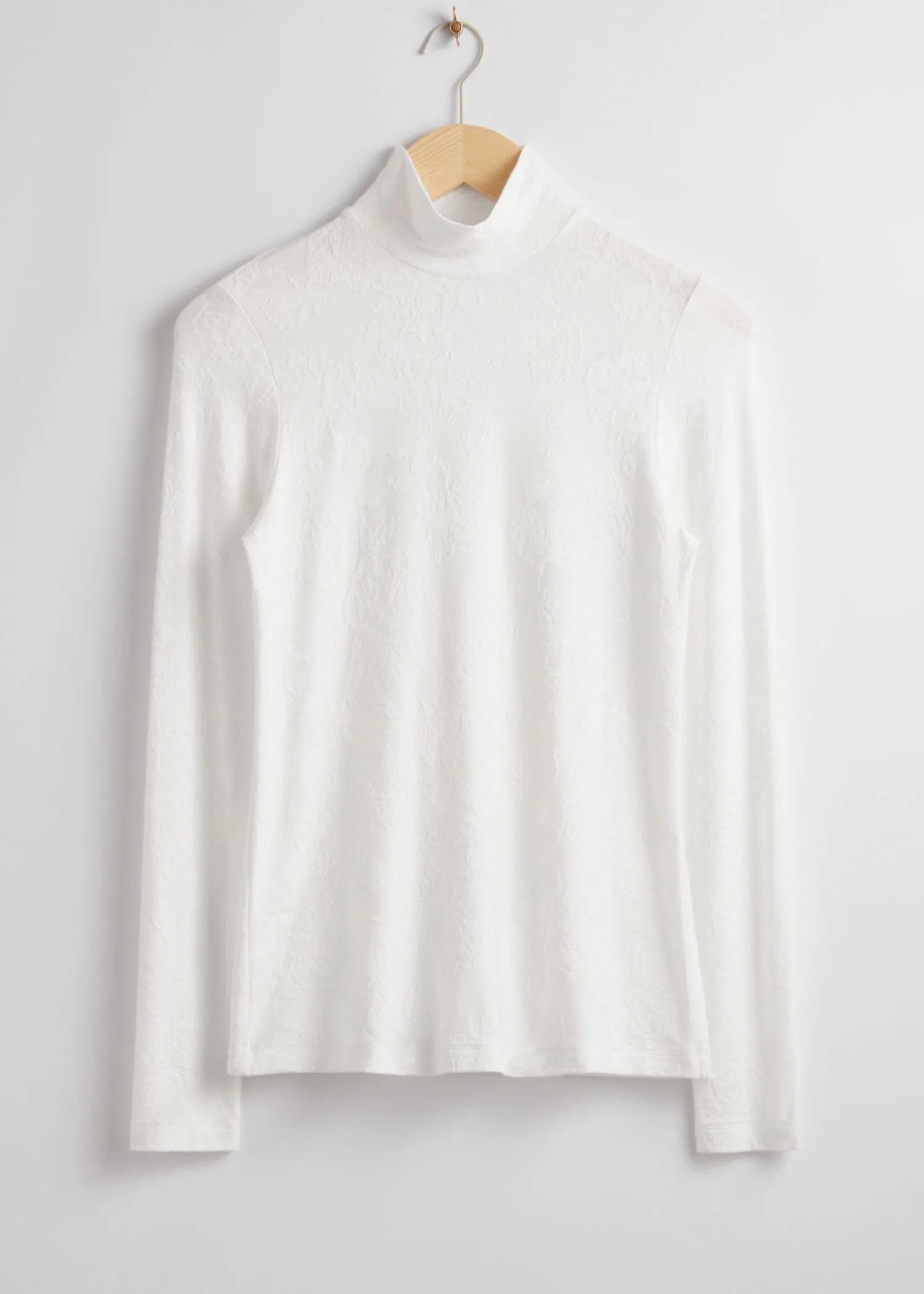 Outlet Mock Neck Jacquard Top Kvinder Toppe