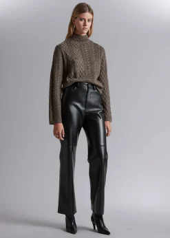 Cheap Mock Neck Merino Jumper Kvinder Strik