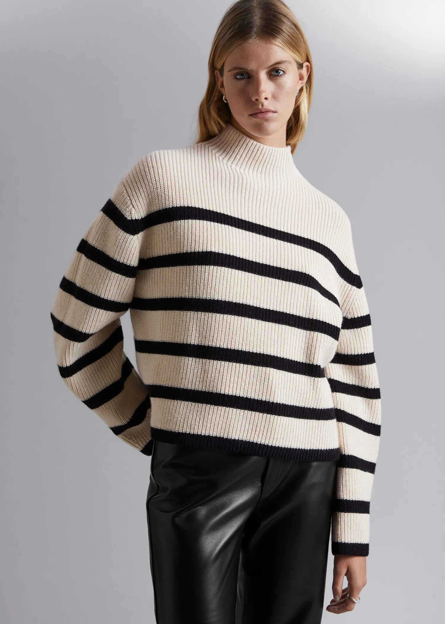 Cheap Mock Neck Merino Jumper Kvinder Strik