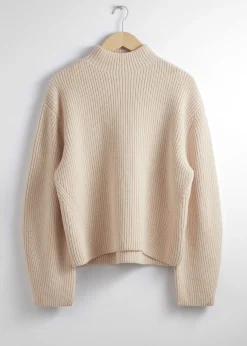 Outlet Mock Neck Merino Jumper Kvinder Strik