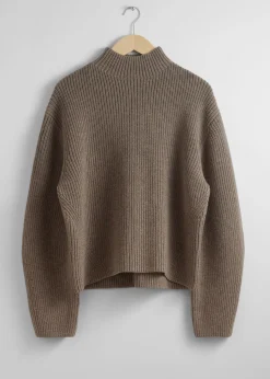 Store Mock Neck Merino Jumper Kvinder Strik