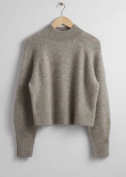 Shop Mock Neck Uld Jumper Kvinder Strik