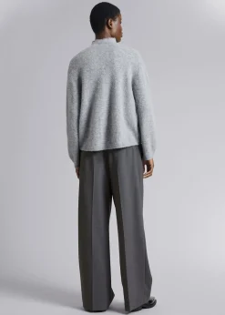 Hot Mock-Neck Striktroje Kvinder Strik