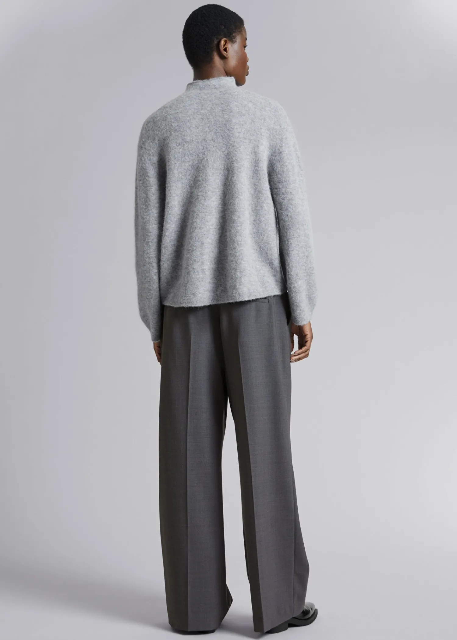 Hot Mock-Neck Striktroje Kvinder Strik