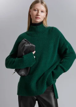 Clearance Mock-Neck Striktroje Kvinder Strik