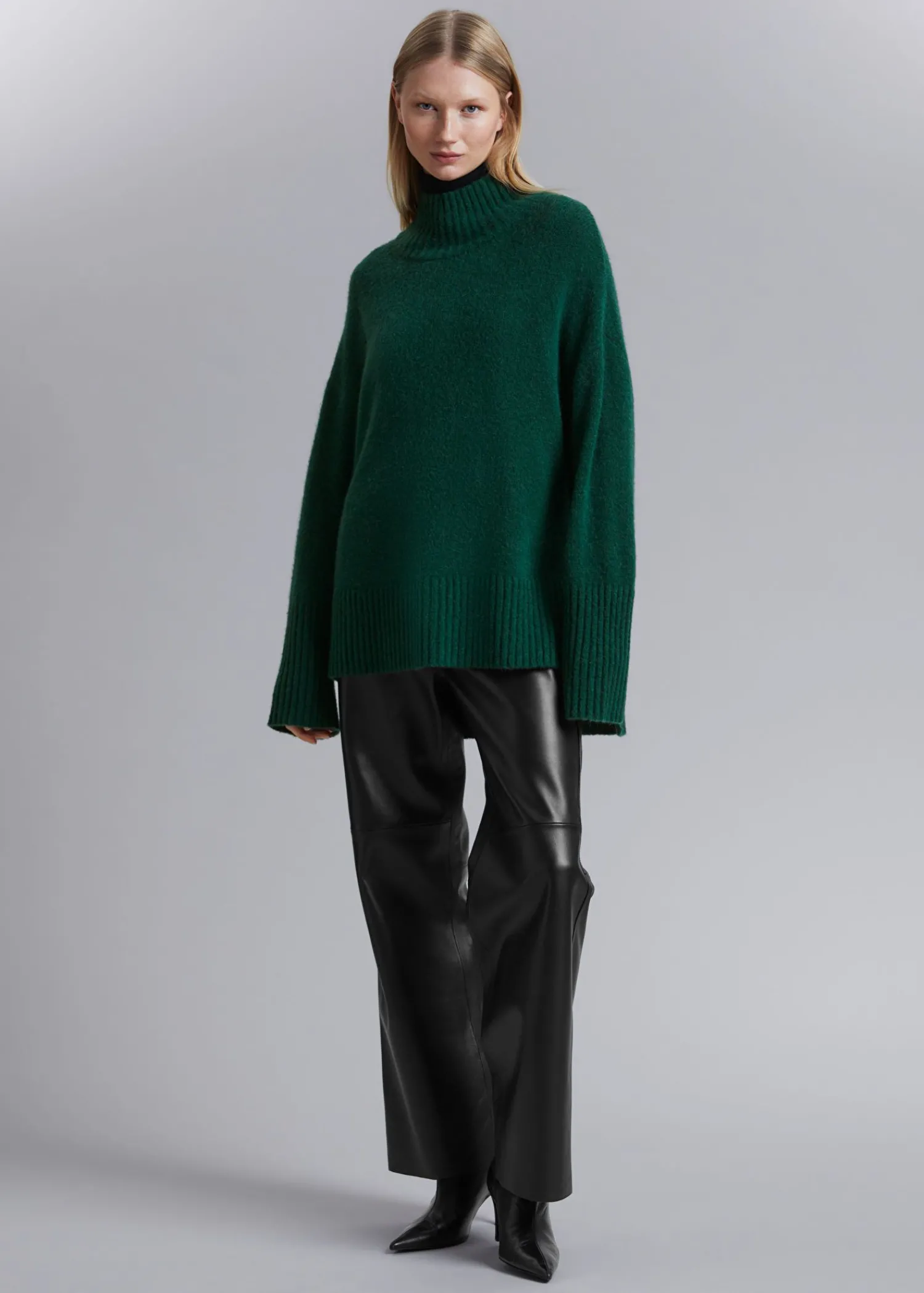 Clearance Mock-Neck Striktroje Kvinder Strik