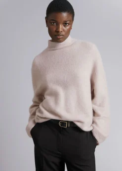 Hot Mock-Neck Striktroje Kvinder Strik