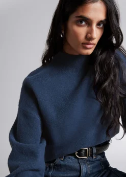 Shop Mock-Neck Sweater Kvinder Denim