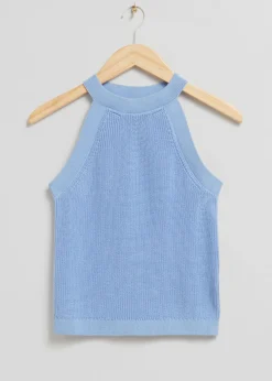 Flash Sale Monteret Halter Strik Top Kvinder Toppe