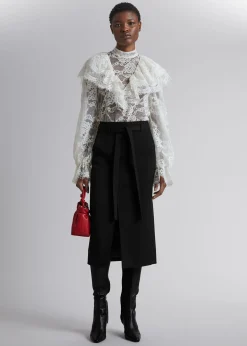 Shop Monteret Midi-Nederdel Med Baelte Kvinder Nederdele