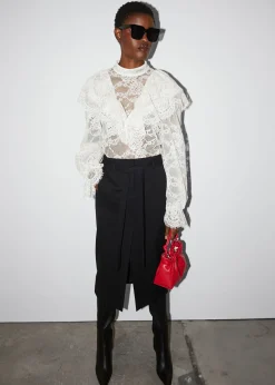 Shop Monteret Midi-Nederdel Med Baelte Kvinder Nederdele