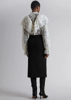 Shop Monteret Midi-Nederdel Med Baelte Kvinder Nederdele