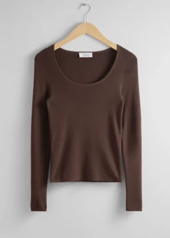 New Monteret Scoop-Neck Top Kvinder Toppe