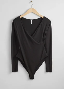 Store Off-Soulder Wrap Bodysuit Kvinder Toppe