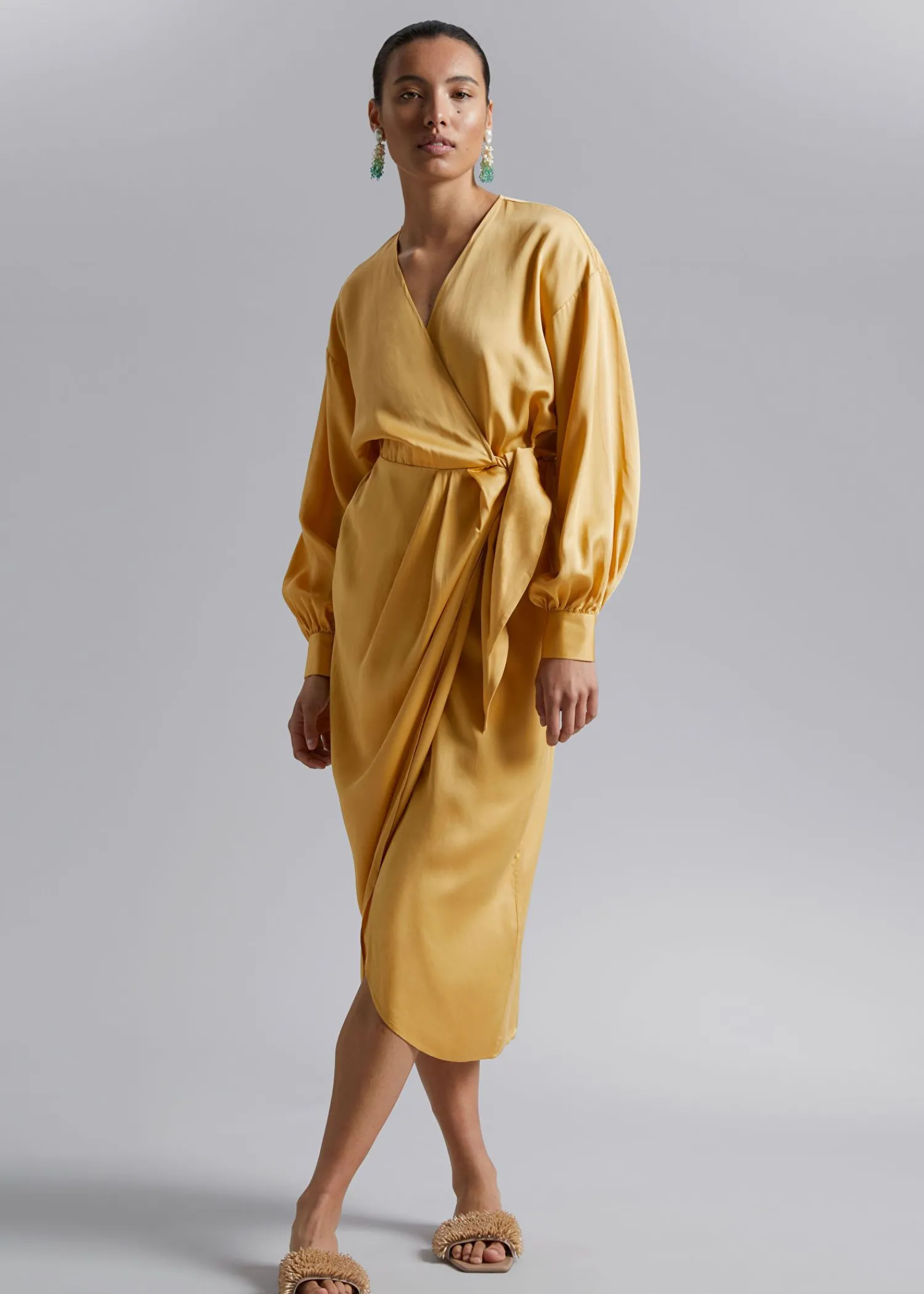 New Omslagskjole Med V-Hals Kvinder Kjoler