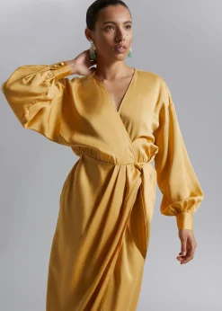 New Omslagskjole Med V-Hals Kvinder Kjoler