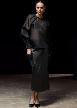 Best Organza Bluse I Gennemsigtig Silke Kvinder Bluser Og Skjorter