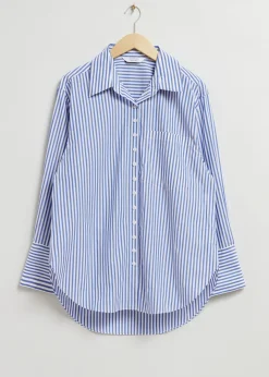 Shop Oversized High-Low Hem-Skjorte Kvinder Bluser Og Skjorter