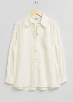 Outlet Oversized Patch Pocket Skjorte Kvinder Bluser Og Skjorter