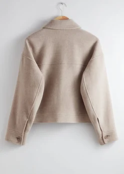 Sale Oversized Uld-Blandingsjakke Kvinder Frakker & Jakker