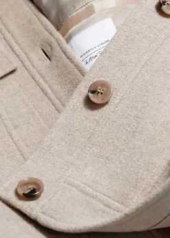 Sale Oversized Uld-Blandingsjakke Kvinder Frakker & Jakker