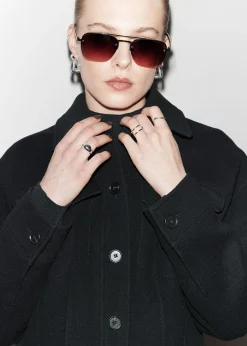 Sale Oversized Uld-Blandingsjakke Kvinder Frakker & Jakker